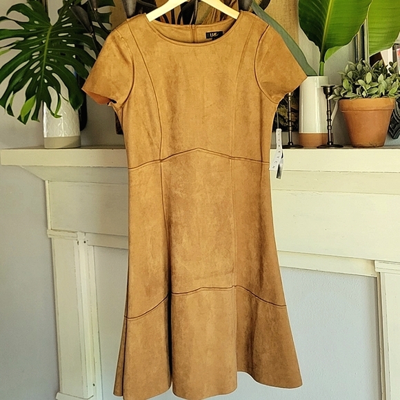 NWT I LE New York AMAZING FAUX  SUEDE DRESS - Picture 2 of 13